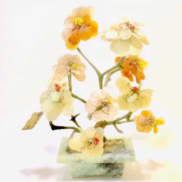 Vtg Chinese Jade Tree Sculpture